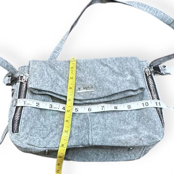 AIMEE KESTENBERG Women’s Light Blue Denim Fold-Over Flap Crossbody Bag - Picture 5 of 8